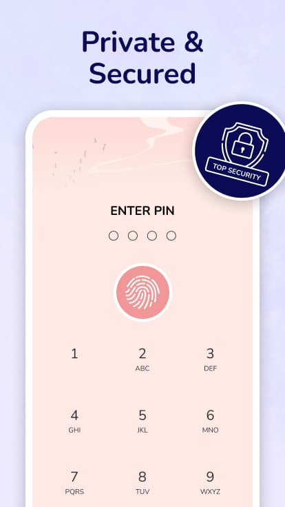 PIN entry screen with fingerprint unlock